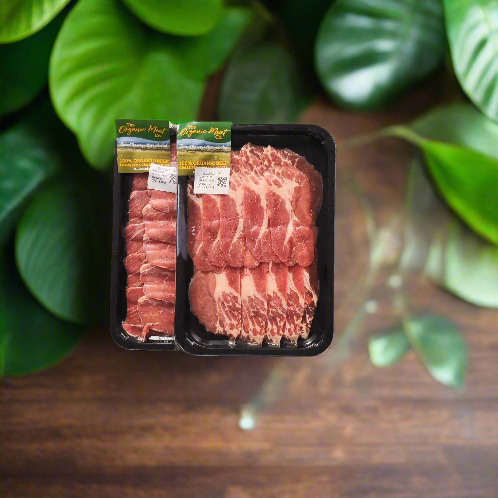 200g Arcadian Organic Grass Fed Beef Chuck Roll Whole Primal Slice